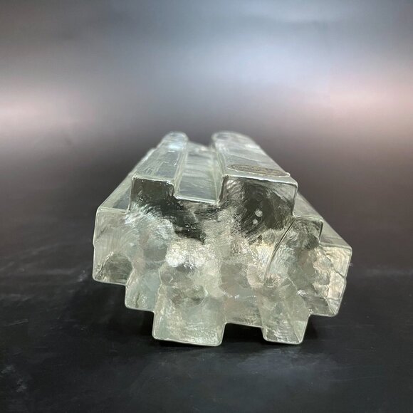 Bohemian Crystal Glass Ice Block Candle Holders Set of 3 Bohemia Glass - Picture 10 of 16